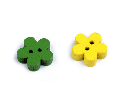 Bouton décoratif en bois, Fleurs