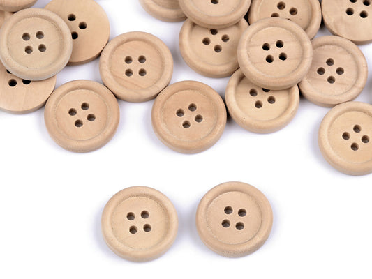 Bouton en bois à quatre trous, taille 32"
