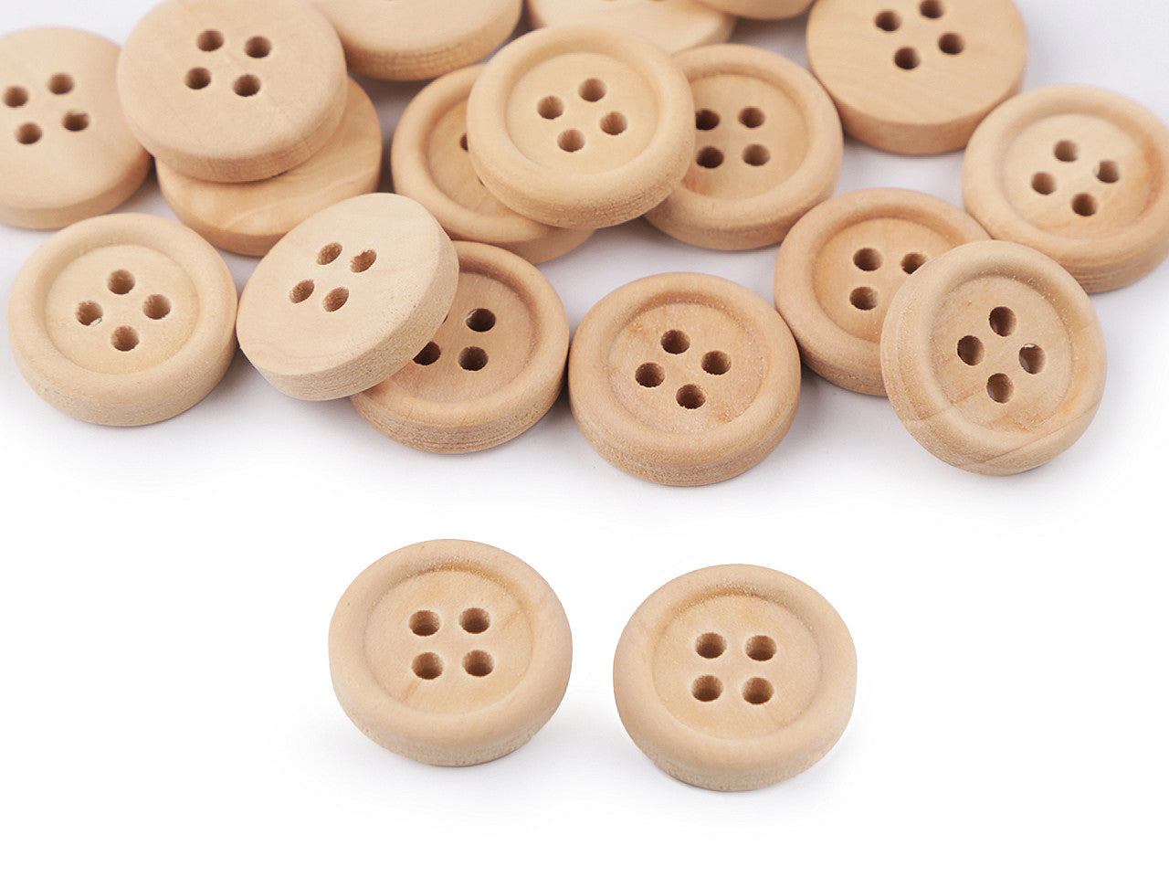Bouton en bois à quatre trous, taille 24"
