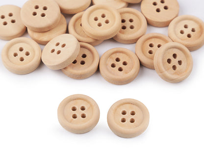 Bouton en bois à quatre trous, taille 24"