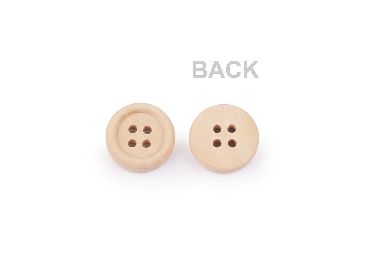 Bouton en bois à quatre trous, taille 24"