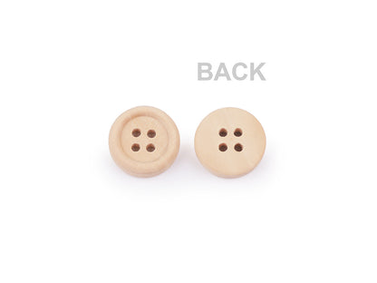 Bouton en bois à quatre trous, taille 24"