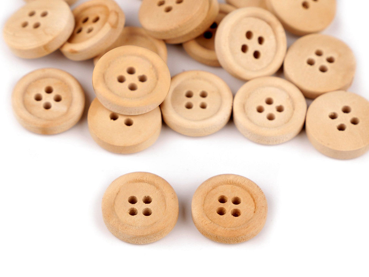 Bouton en bois à quatre trous, taille 24"
