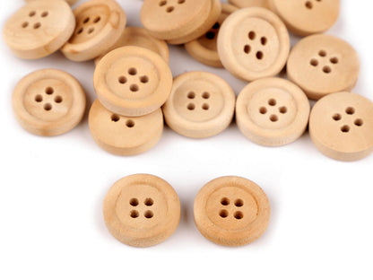 Bouton en bois à quatre trous, taille 24"