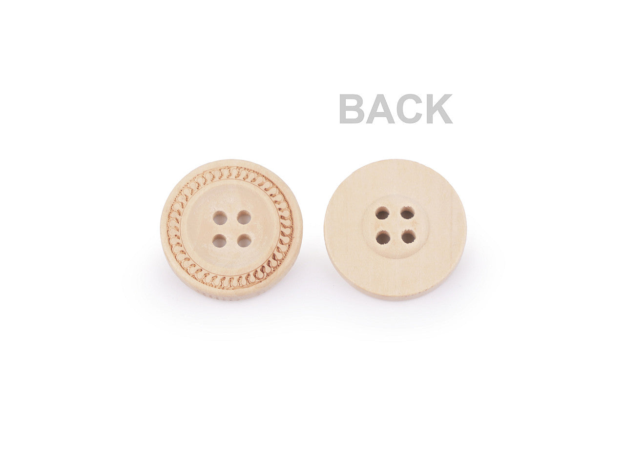 Bouton décoratif en bois, 4 trous