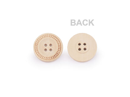 Bouton décoratif en bois, 4 trous