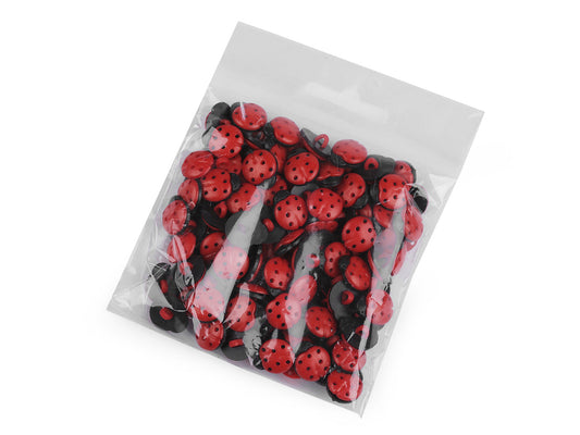 Bouton, taille 15,2mm, Coccinelle