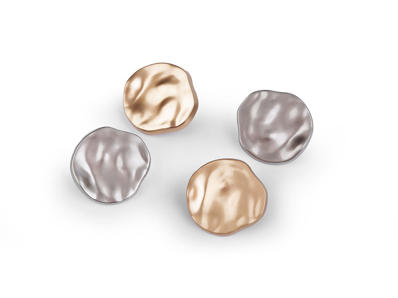 Bouton métallique avec forme unique/irrégulière, taille 21,1mm