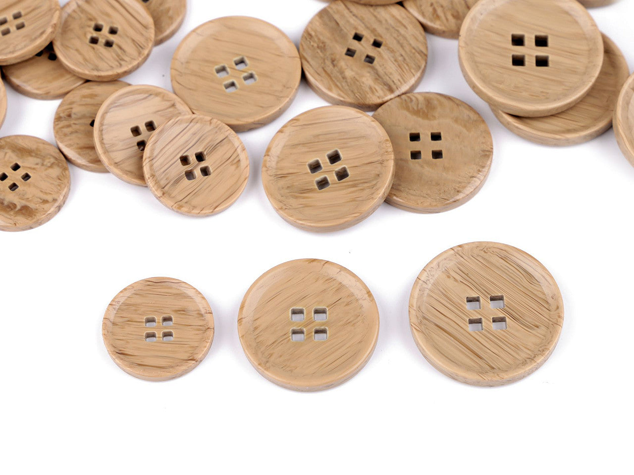 Bouton imitation bois, taille 20,3mm, 25,4mm, 44'