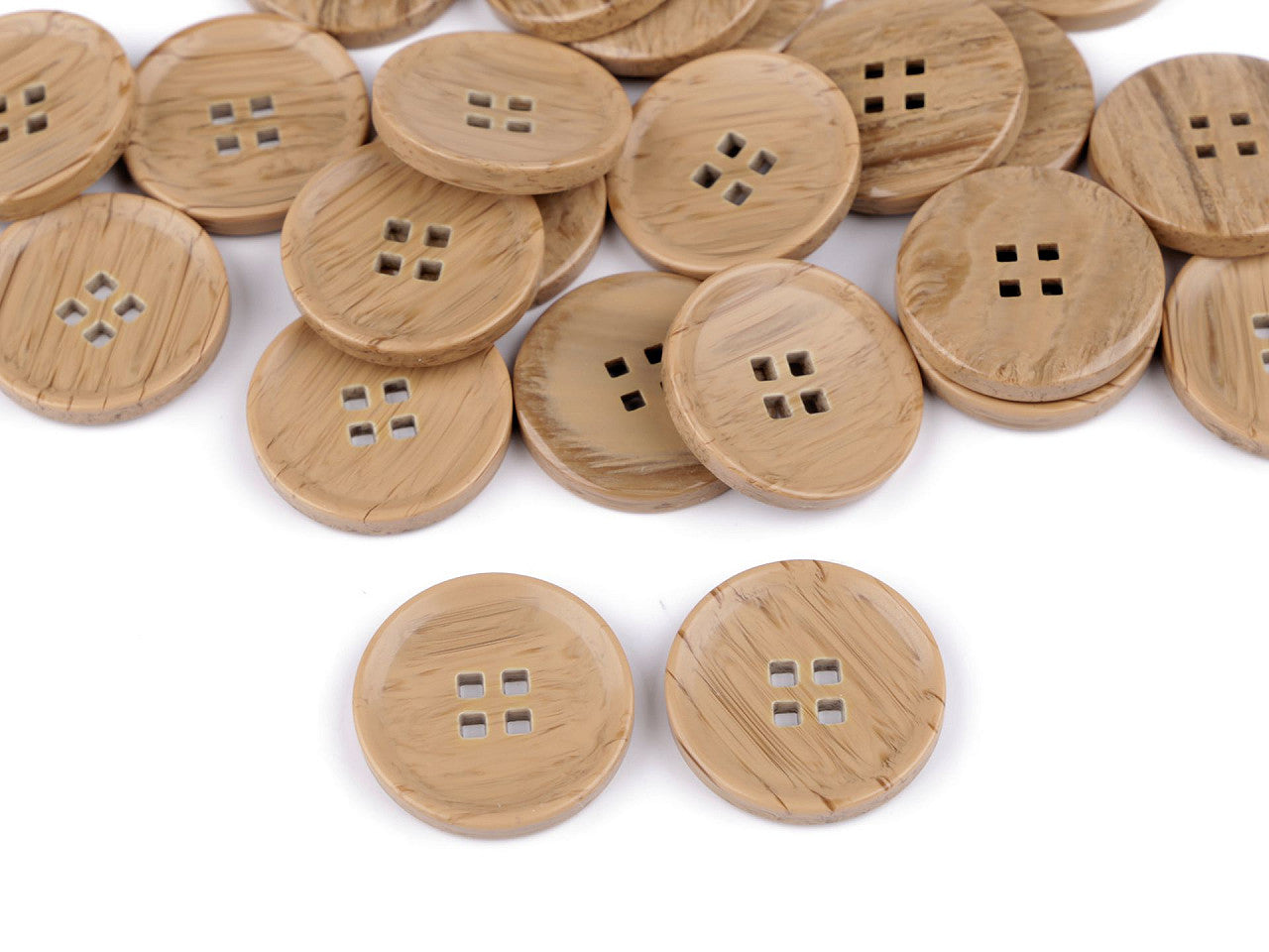 Bouton imitation bois, taille 20,3mm, 25,4mm, 44'