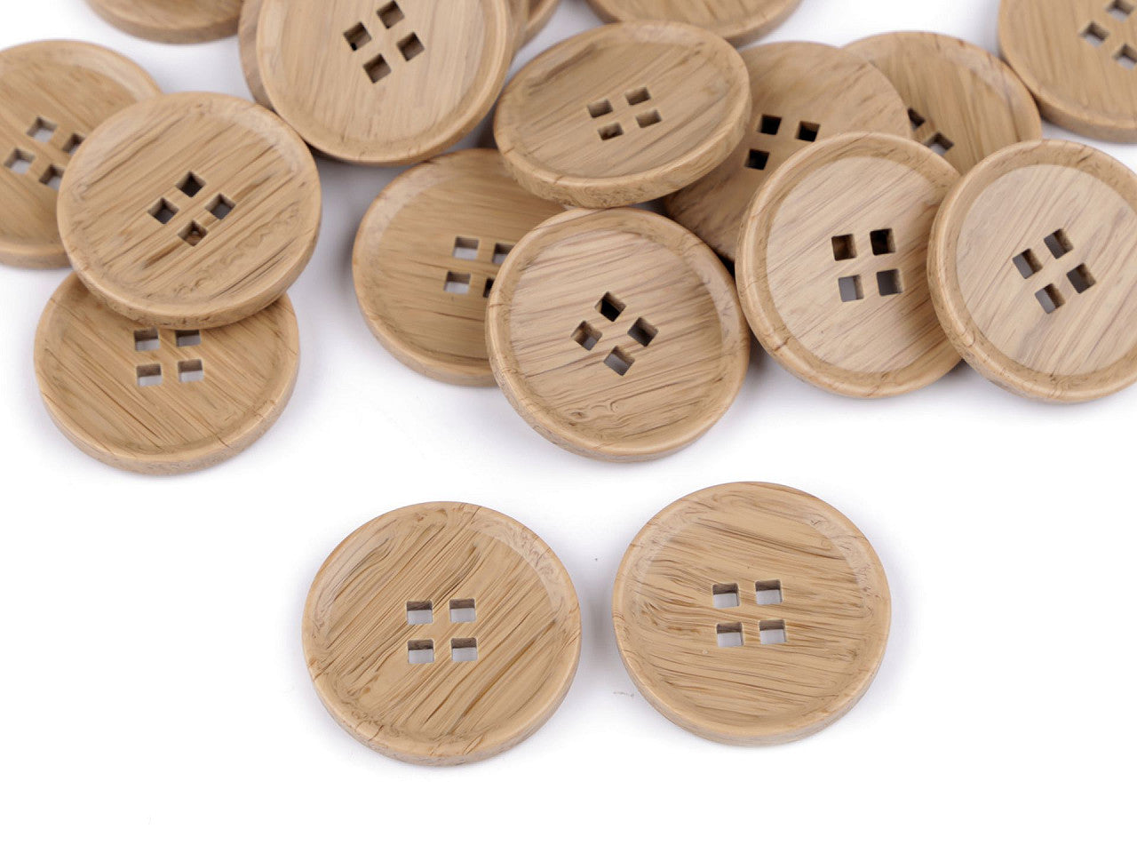 Bouton imitation bois, taille 20,3mm, 25,4mm, 44'