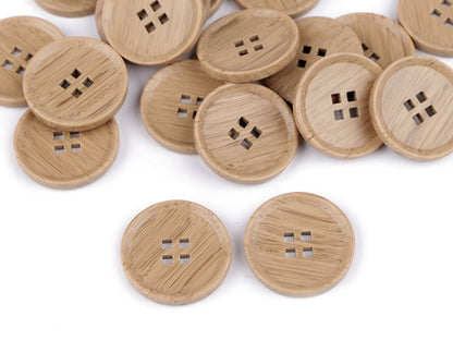 Bouton imitation bois, taille 20,3mm, 25,4mm, 44'