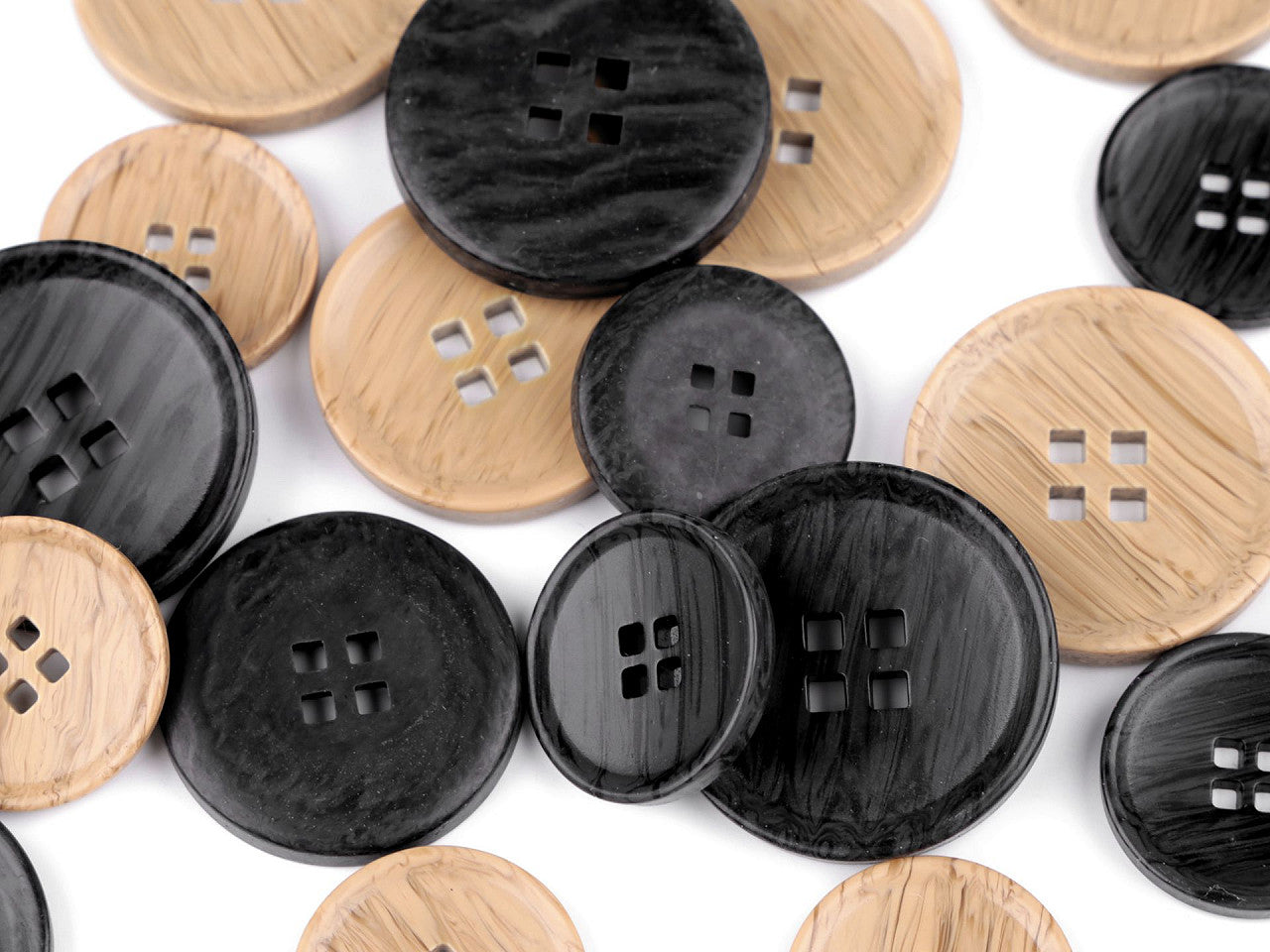 Bouton imitation bois, taille 20,3mm, 25,4mm, 44'