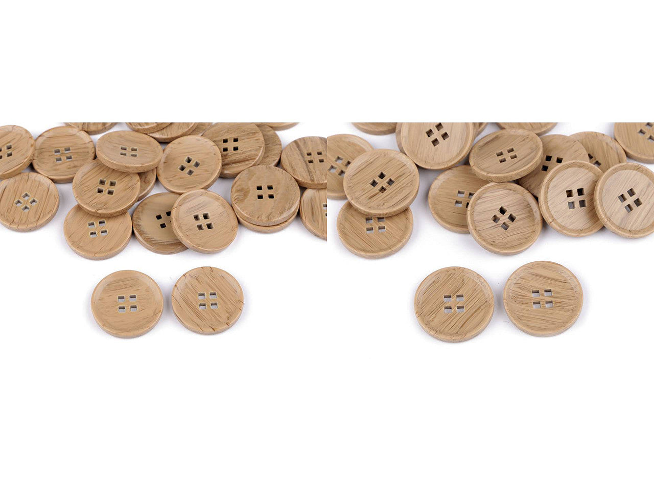 Bouton imitation bois, taille 20,3mm, 25,4mm, 44'