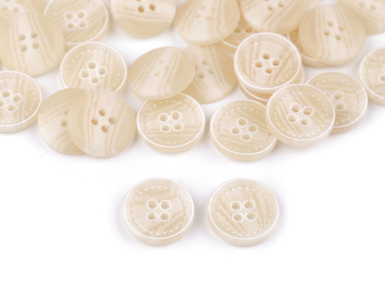 Bouton avec imitation coutures, taille 20,3mm, 25,4mm