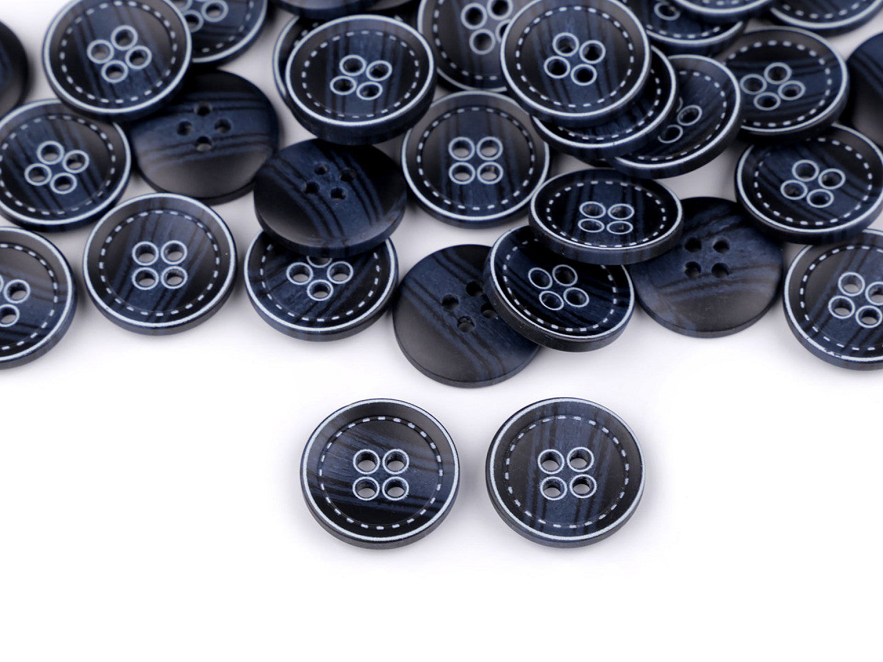 Bouton avec imitation coutures, taille 20,3mm, 25,4mm
