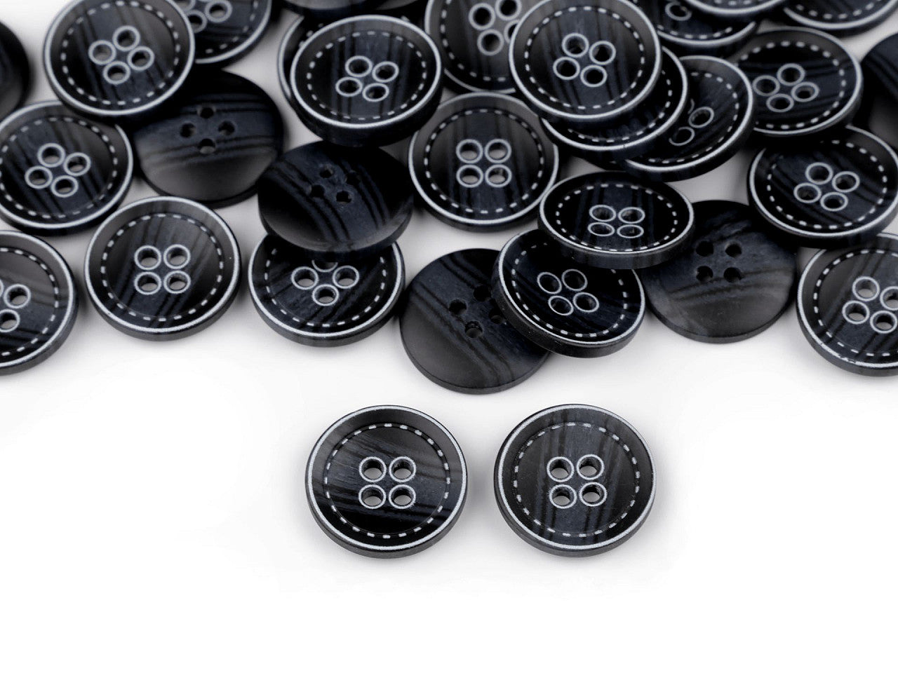 Bouton avec imitation coutures, taille 20,3mm, 25,4mm