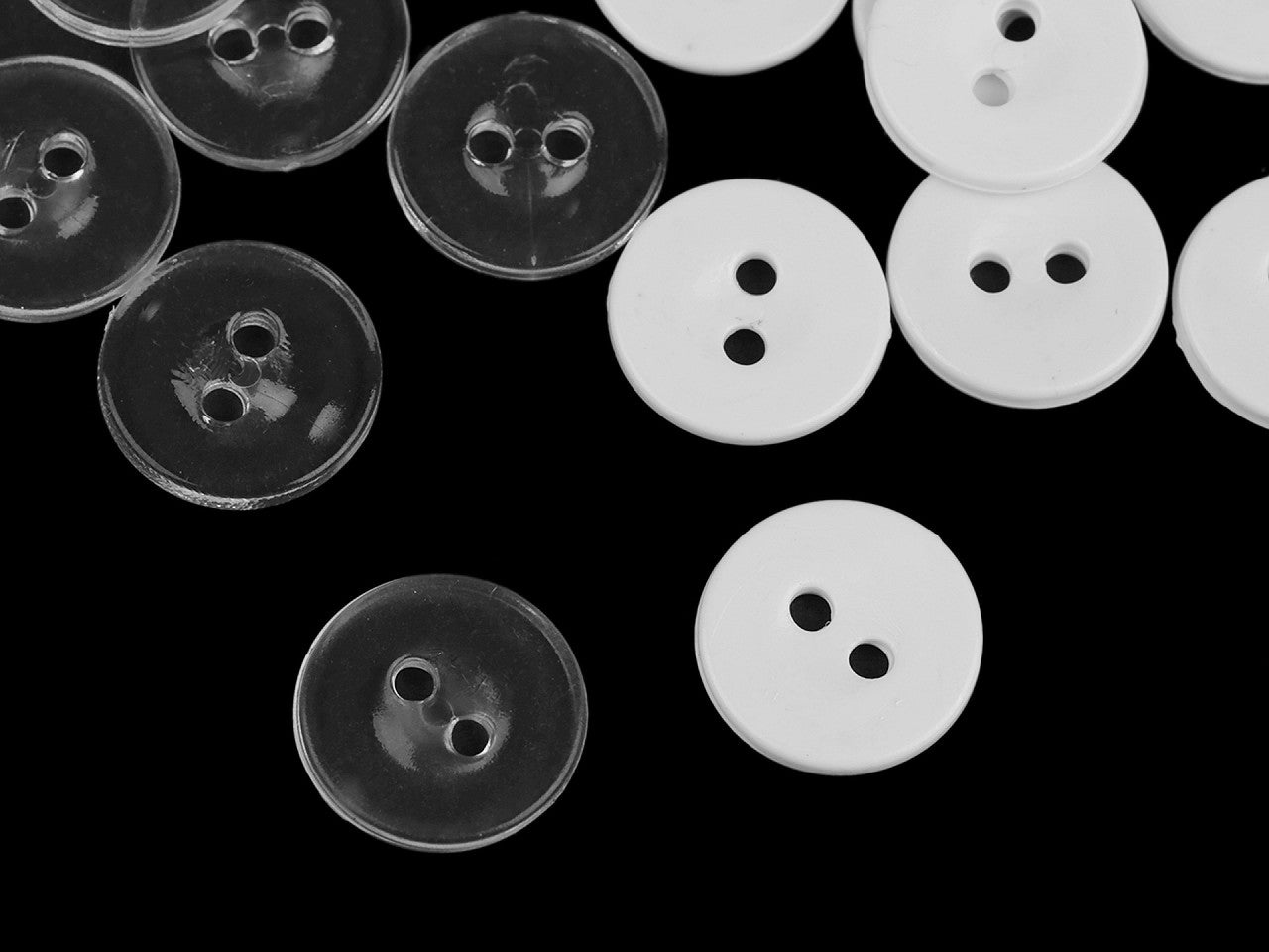 Boutons transparents, tailles 15,2mm, lavables jusqu’à 95 ° C