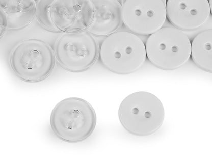 Boutons transparents, tailles 15,2mm, lavables jusqu’à 95 ° C