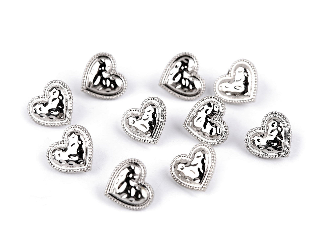 Bouton métallique Cœur, taille 11,4mm