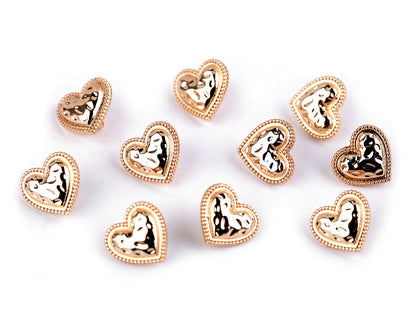 Bouton métallique Cœur, taille 11,4mm
