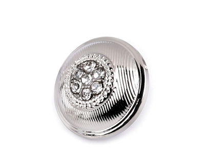 Bouton métallique avec strass, taille 10,2mm