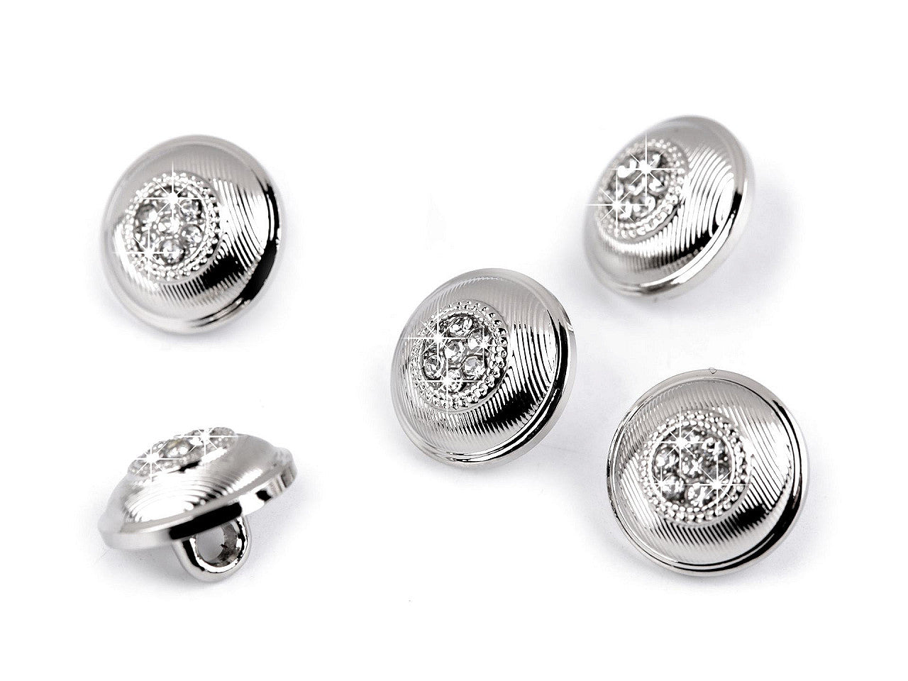 Bouton métallique avec strass, taille 10,2mm