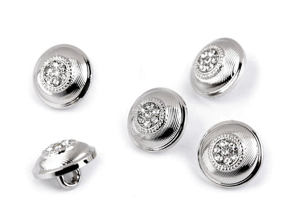 Bouton métallique avec strass, taille 10,2mm