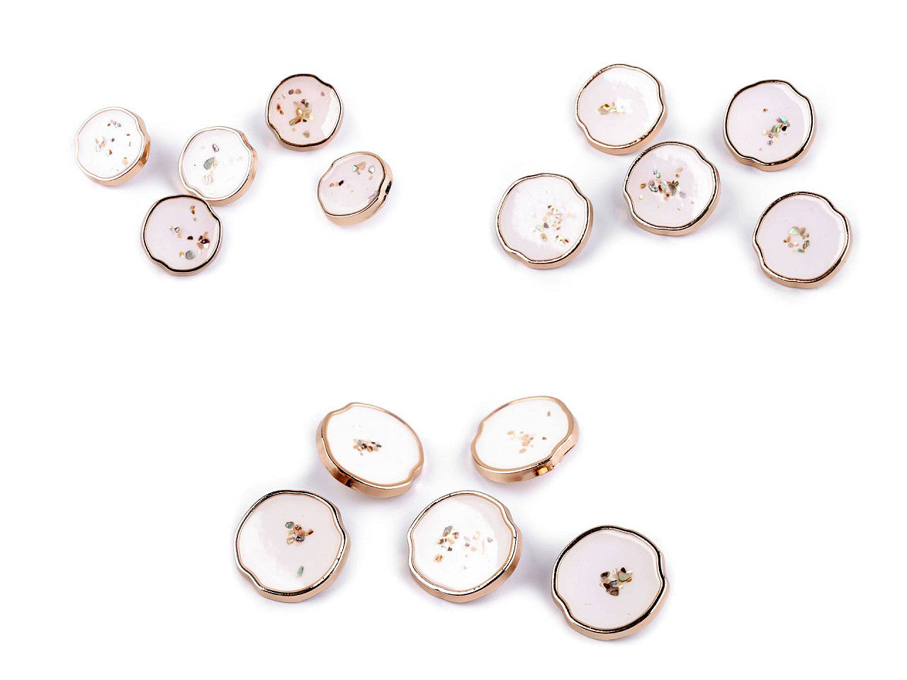 Bouton métallique AB Perle en résine, taille 15,2mm; 20,3mm; 36'