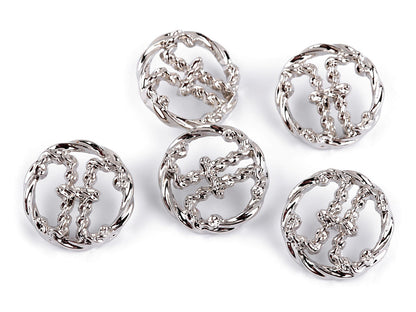 Bouton métallique, taille 15,2mm ; 20,3mm ; 38'