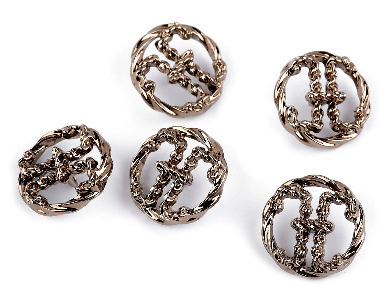 Bouton métallique, taille 15,2mm ; 20,3mm ; 38'