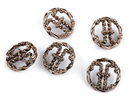 Bouton métallique, taille 15,2mm ; 20,3mm ; 38'