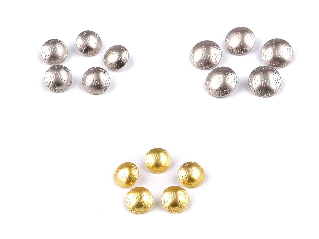 Bouton en métal finement forgé, taille 15,2mm; 30' ; 38'
