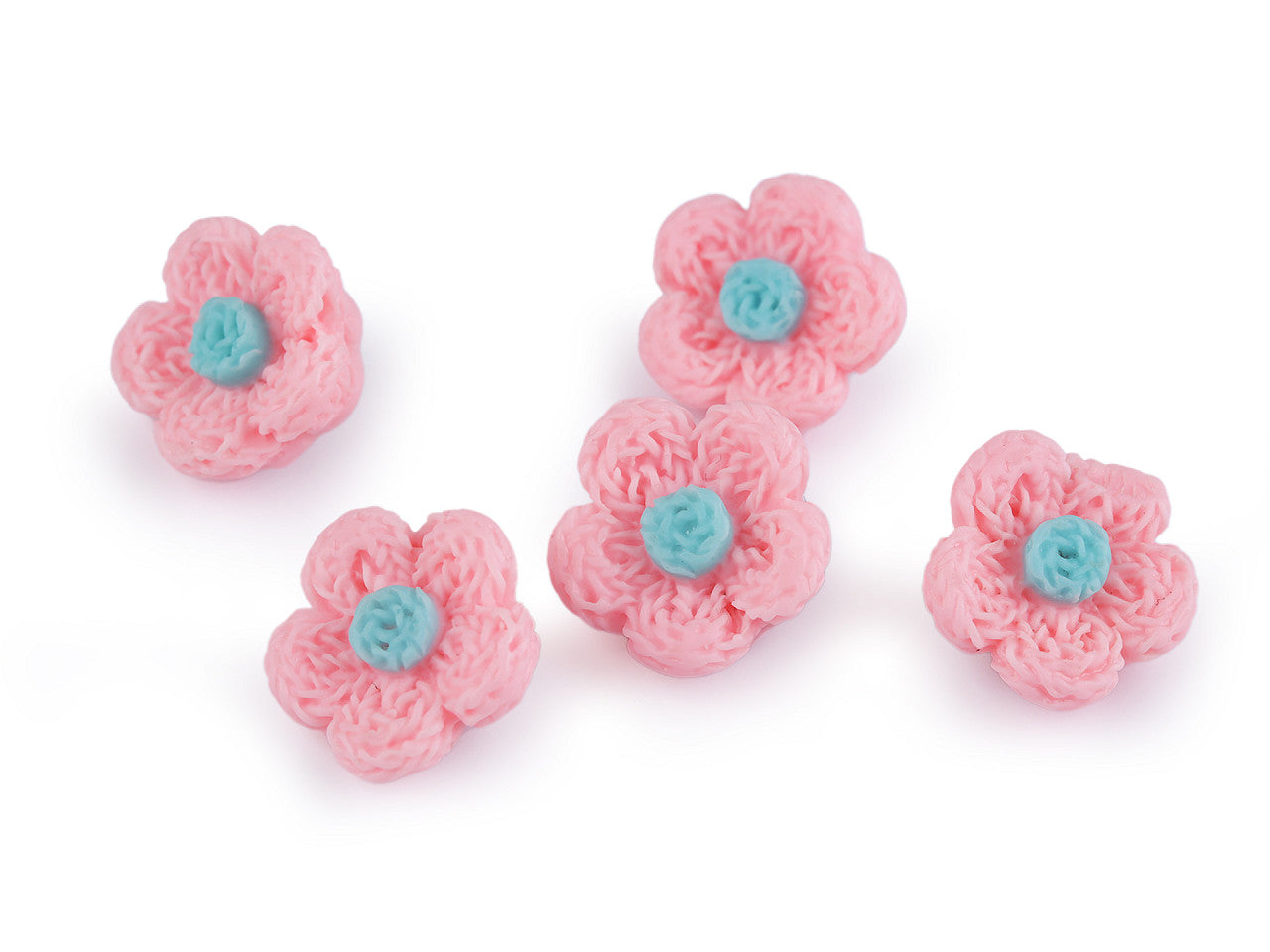 Bouton 3D Imitation fleur en crochet, taille 17,7mm