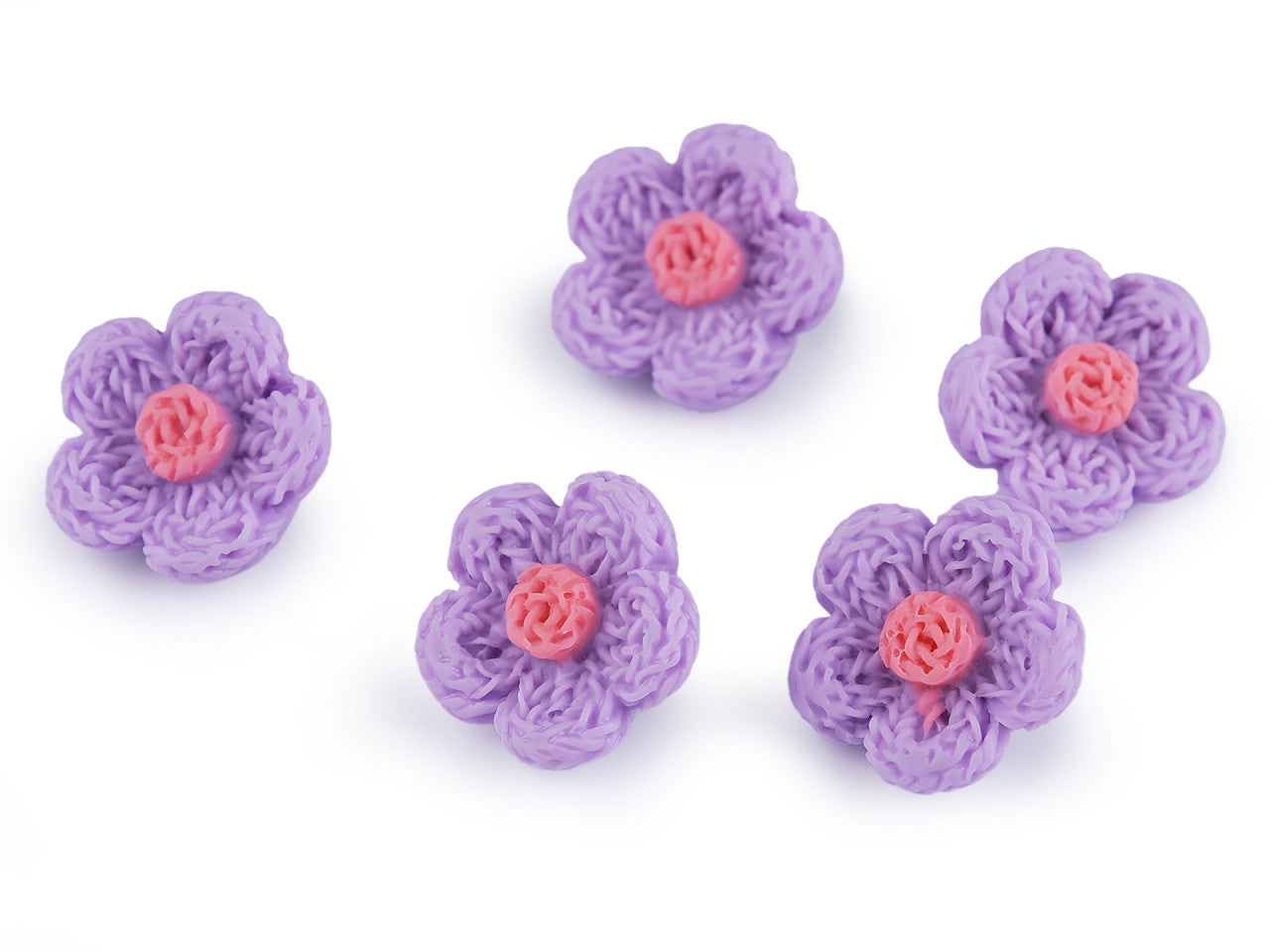 Bouton 3D Imitation fleur en crochet, taille 17,7mm