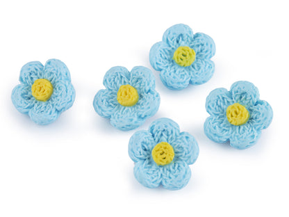 Bouton 3D Imitation fleur en crochet, taille 17,7mm