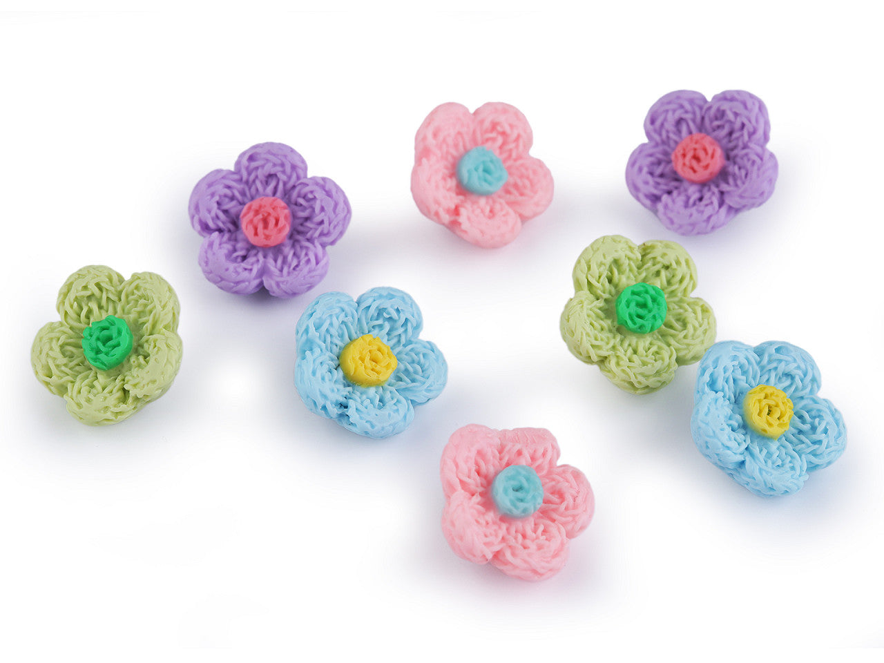 Bouton 3D Imitation fleur en crochet, taille 17,7mm