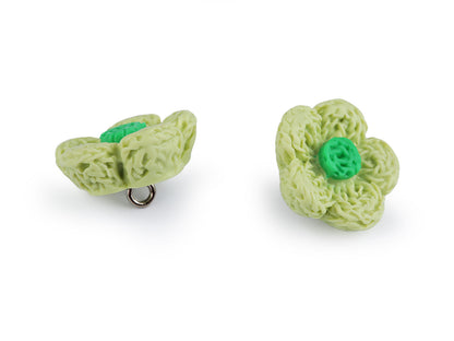 Bouton 3D Imitation fleur en crochet, taille 17,7mm