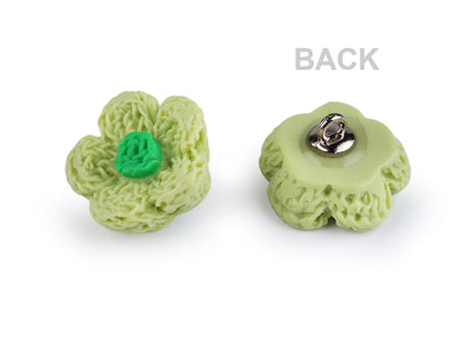 Bouton 3D Imitation fleur en crochet, taille 17,7mm