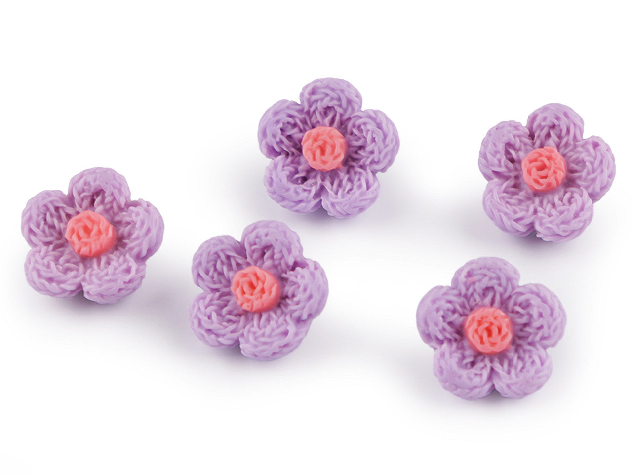 Bouton 3D Imitation fleur en crochet, taille 17,7mm