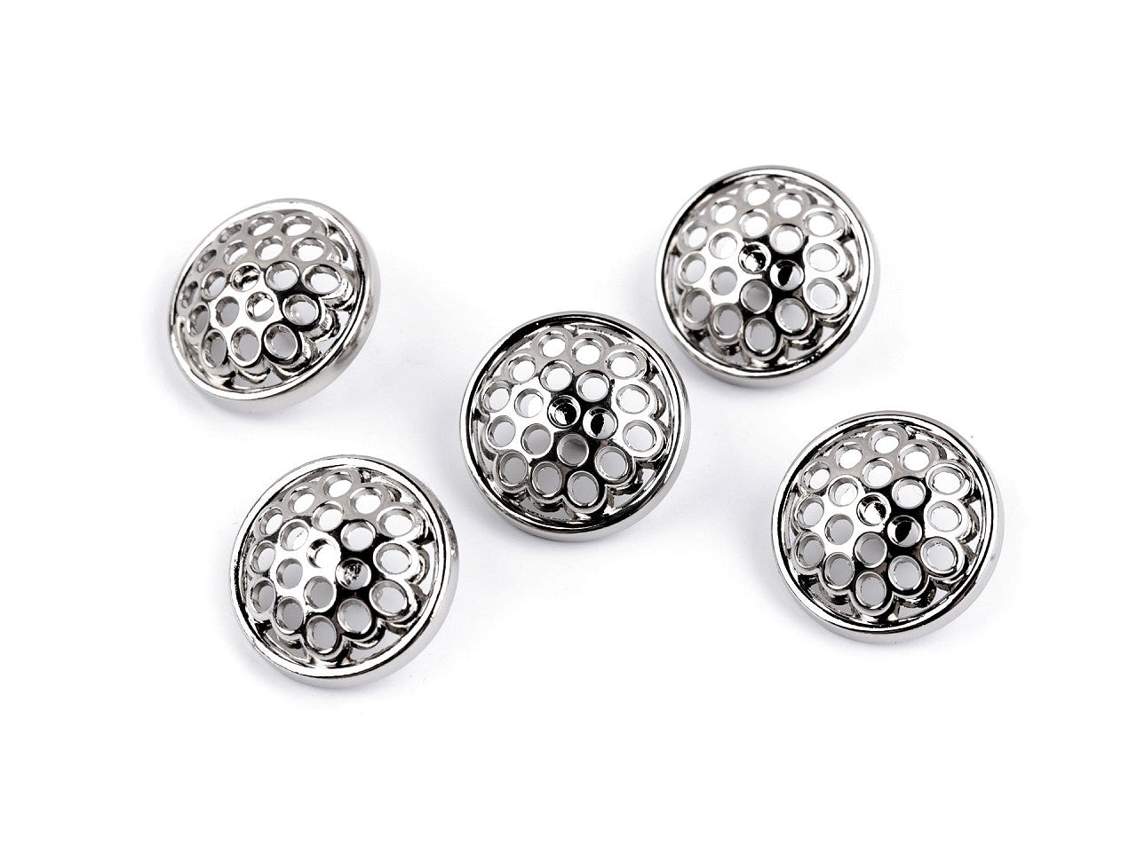 Bouton métallique perforé, taille 17,7mm; 36'