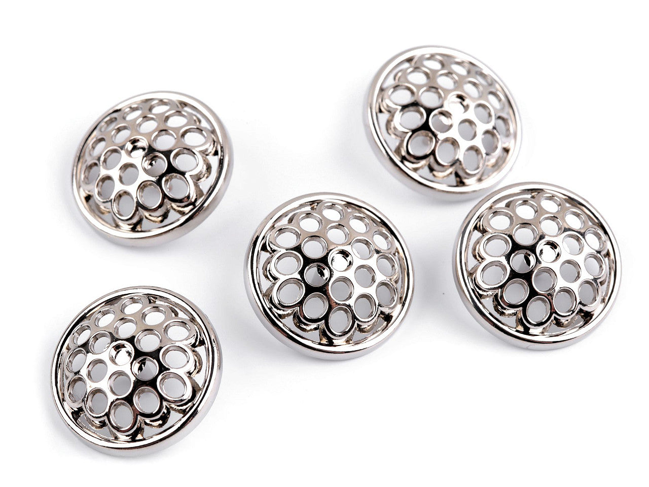 Bouton métallique perforé, taille 17,7mm; 36'