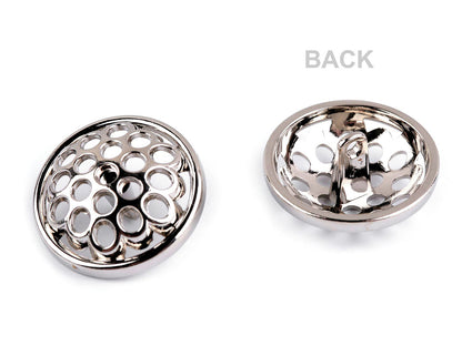 Bouton métallique perforé, taille 17,7mm; 36'