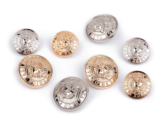 Bouton métallique, taille 20,3mm, 25,4mm