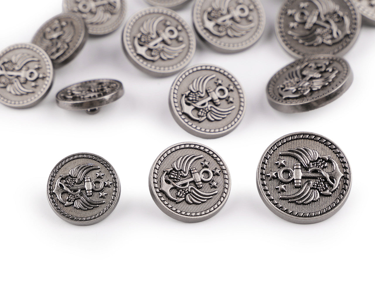 Bouton métallique, taille 17,7mm ; 20,3mm ; 36'