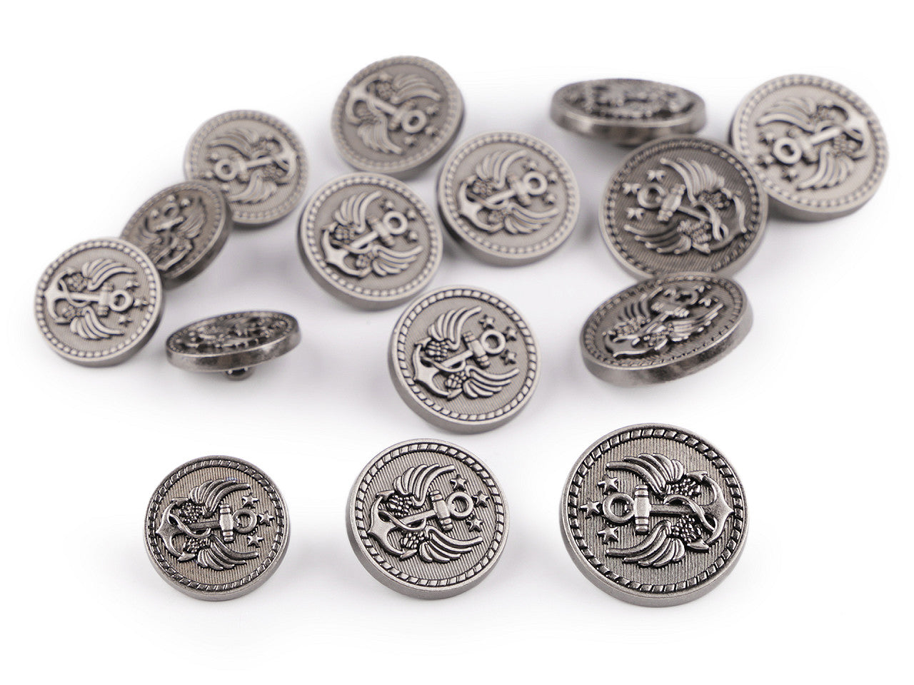 Bouton métallique, taille 17,7mm ; 20,3mm ; 36'