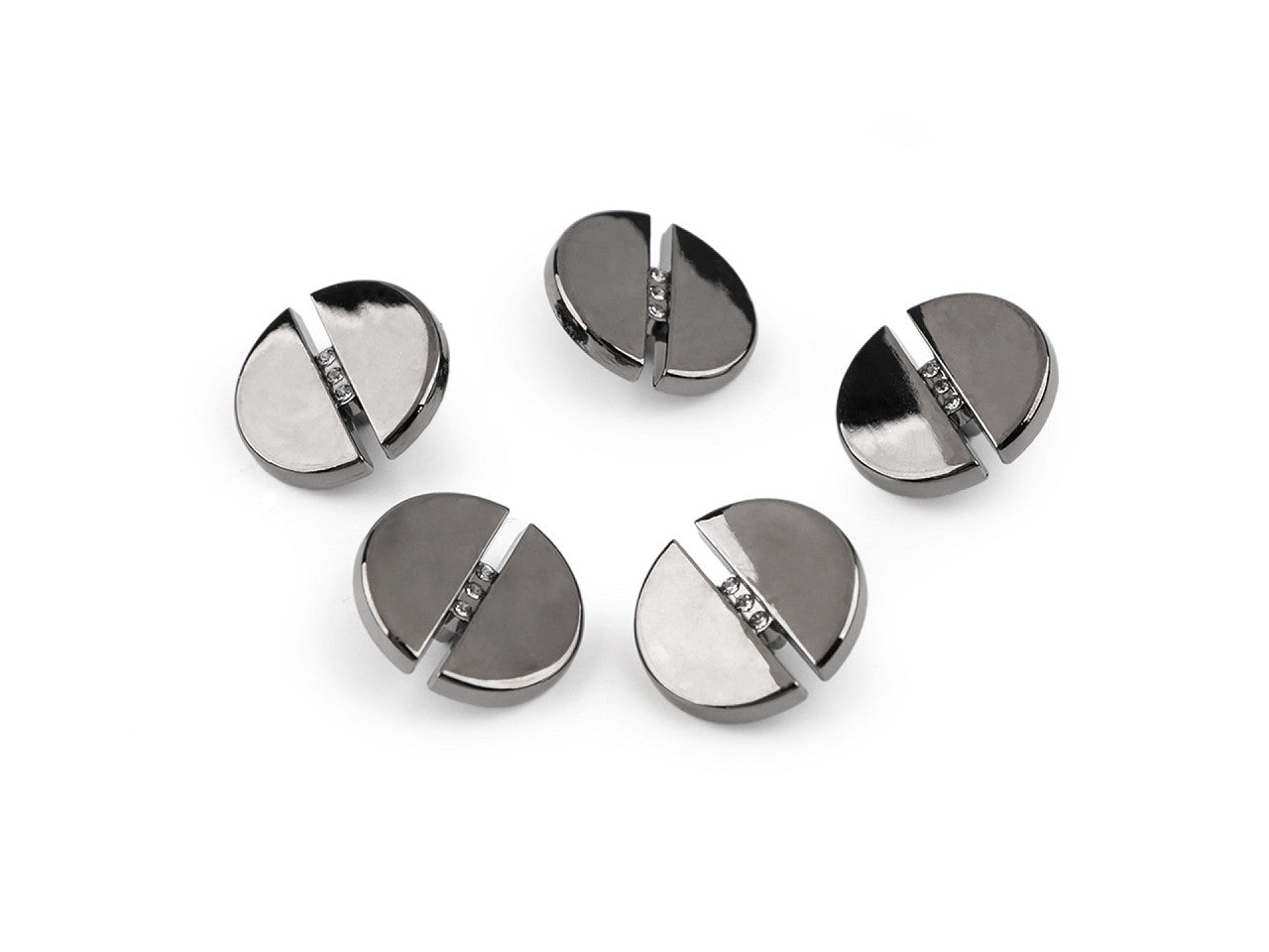 Bouton métallique avec strass, taille 17,7mm ; 38'