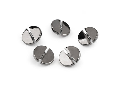 Bouton métallique avec strass, taille 17,7mm ; 38'