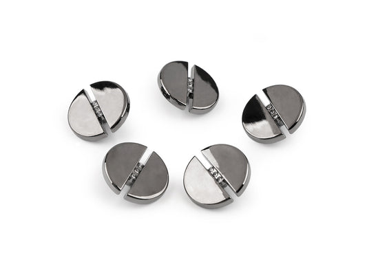 Bouton métallique avec strass, taille 17,7mm ; 38'