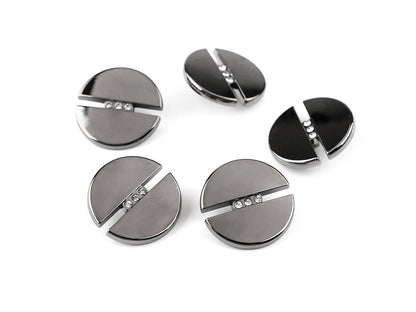 Bouton métallique avec strass, taille 17,7mm ; 38'